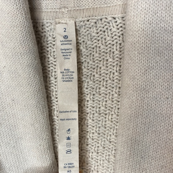 Lululemon Post Practice Women's Heathered Oatmeal Cardigan 2 - Picture 12 of 15